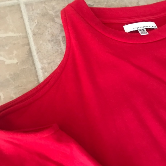 Fourteenth place cold shoulder red tunic/ dress - Picture 6 of 8